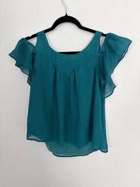 Anthropologie Maeve Tavin Open-Shoulder Blouse Sz 6
